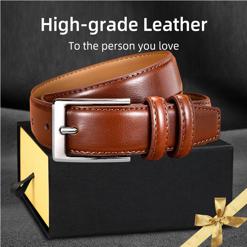 Woman Belt, 110cm,Leather Dress Belts With Single Prong Buckle For Suits, Jeans, Uniform, Light Brown