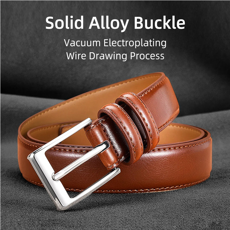 Woman Belt, 110cm,Leather Dress Belts With Single Prong Buckle For Suits, Jeans, Uniform, Light Brown