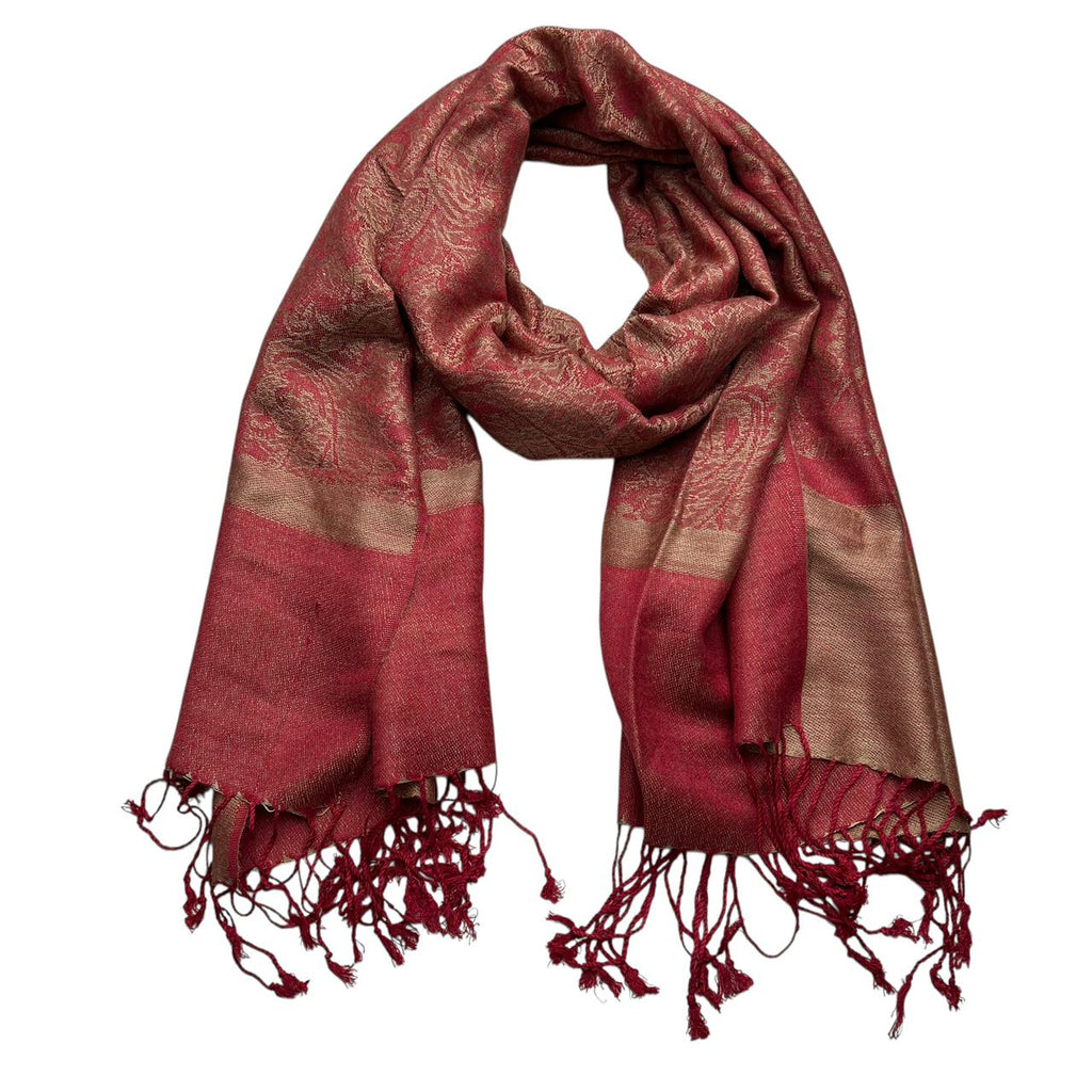 Classic Red Luxurious Jacquard Scarf