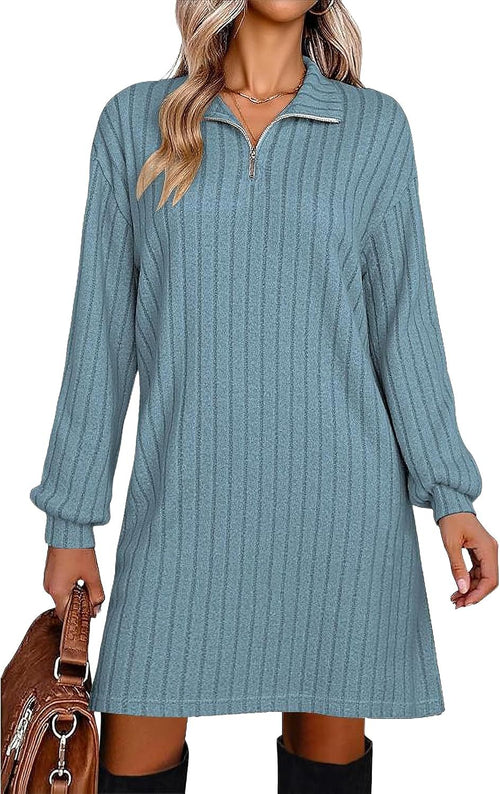 European & American Turtleneck Sheath Dress Women's Clothing